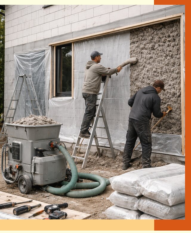 Утепление дома из газобетона эковатой в Южноуральске от 4921 руб./м2 | ТепломастерЖрк